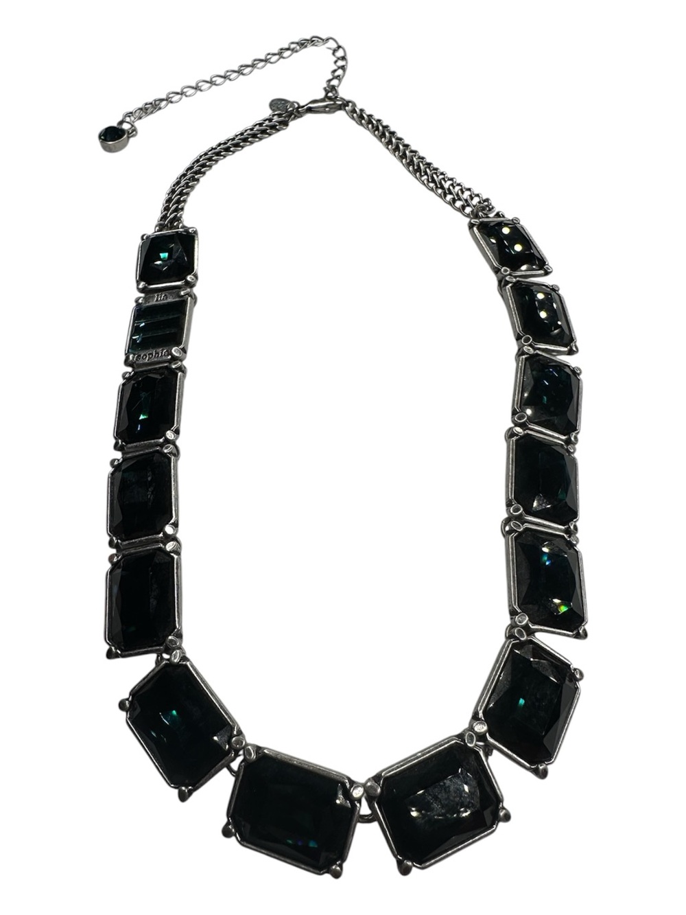 Lia Sophia Elegant Black Faceted Statement Necklace
